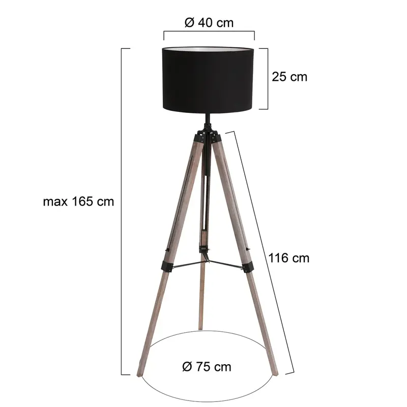 Foto 6 Vloerlamp Triek 3348ZW+K7976SS Zwart-Zwart Triek 7175ZW