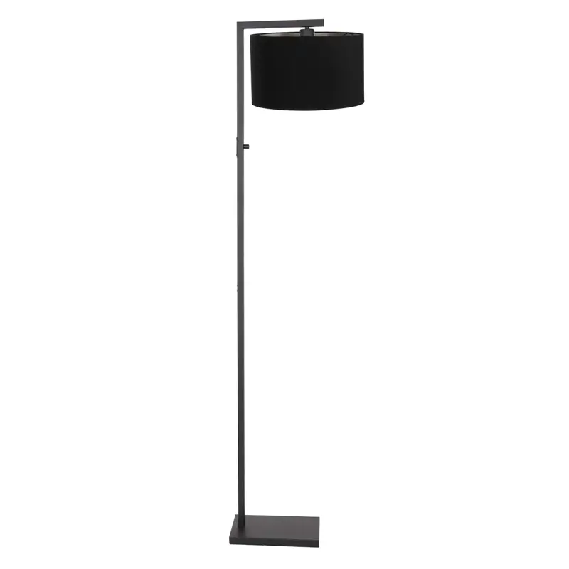 Foto 1 Vloerlamp Stang 7196ZW Zwart + Kap Zwart Linnen Stang 7196ZW