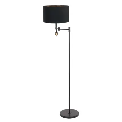 Foto van Vloerlamp Stang 7201ZW Zwart + Kap Zwart Linnen Stang 7201ZW