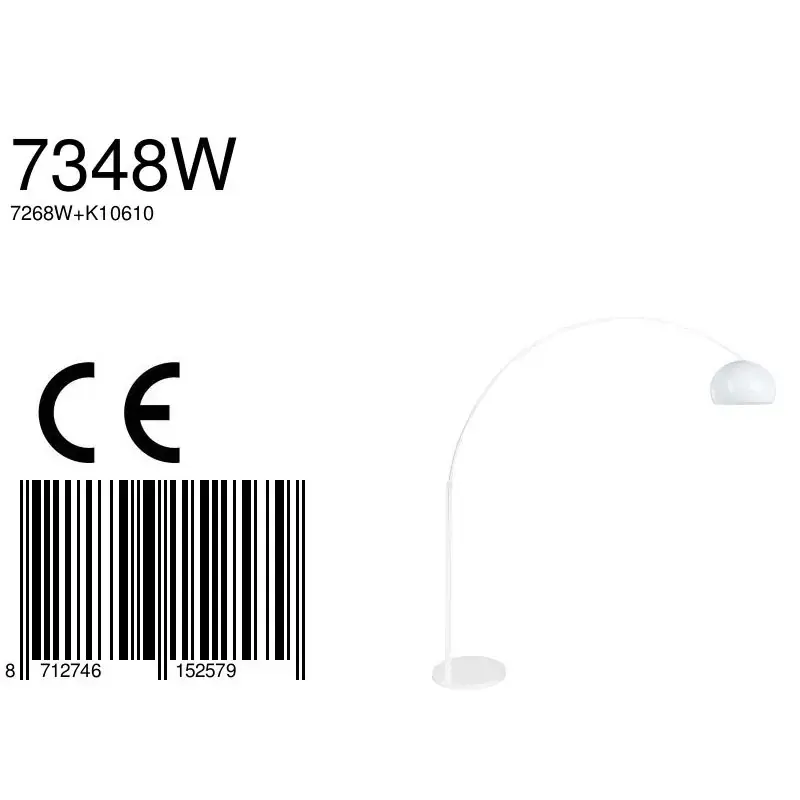 Foto 7 Vloerlamp Sparkled Light 7268W+K10610S Wit-Wit Kunststof Sparkled Light 7348W