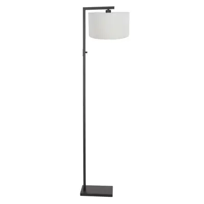 Foto van Vloerlamp Stang 8218ZW Zwart + Kap Wit Linnen Stang 8218ZW