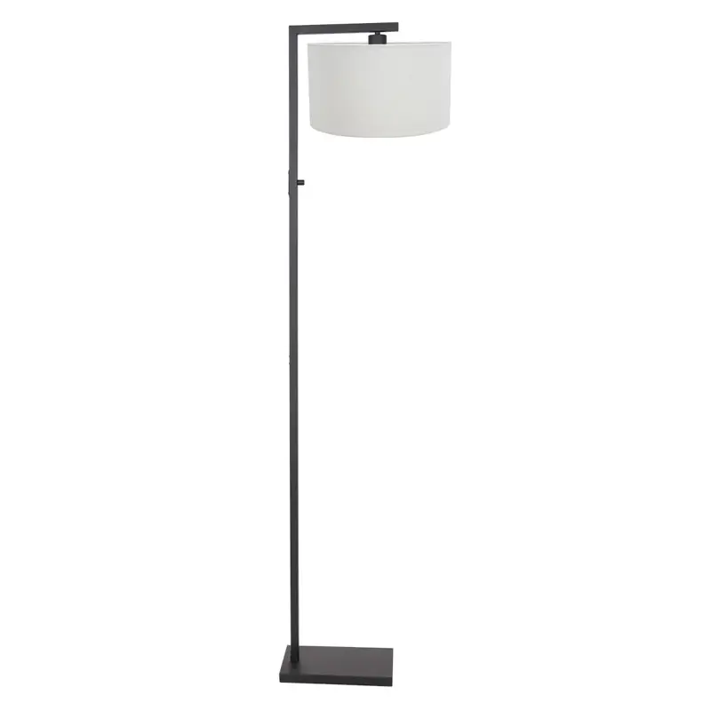 Foto 1 Vloerlamp Stang 8218ZW Zwart + Kap Wit Linnen Stang 8218ZW