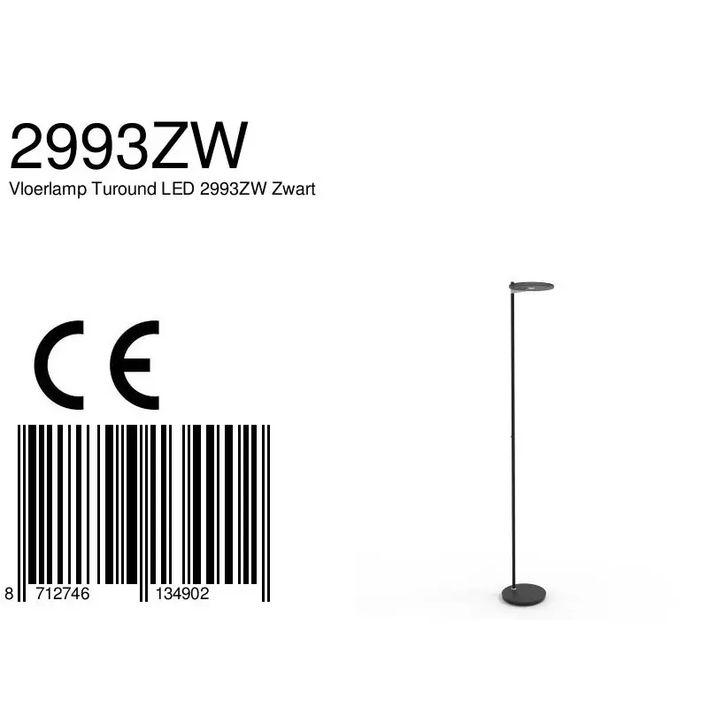 Foto 7 Vloerlamp Turound 2993ZW Zwart Turound 2993ZW