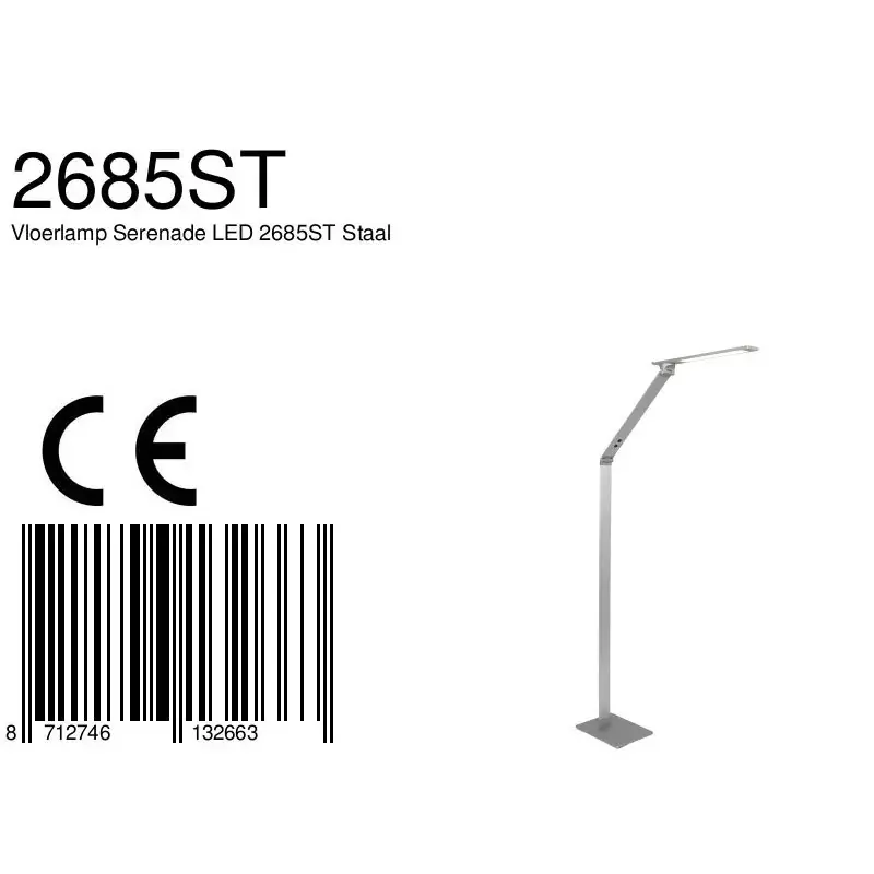 Foto 8 Vloerlamp Serenade 2685ST Staal Serenade LED 2685ST
