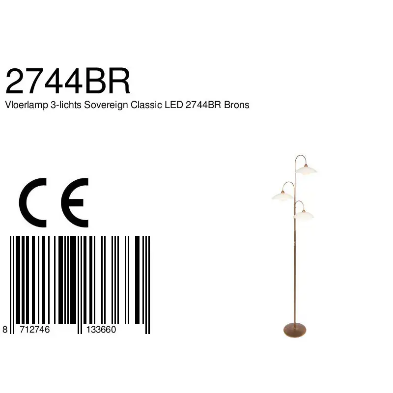 Foto 6 Vloerlamp Sovereign Classic 2744BR Brons Sovereign classic 2744BR