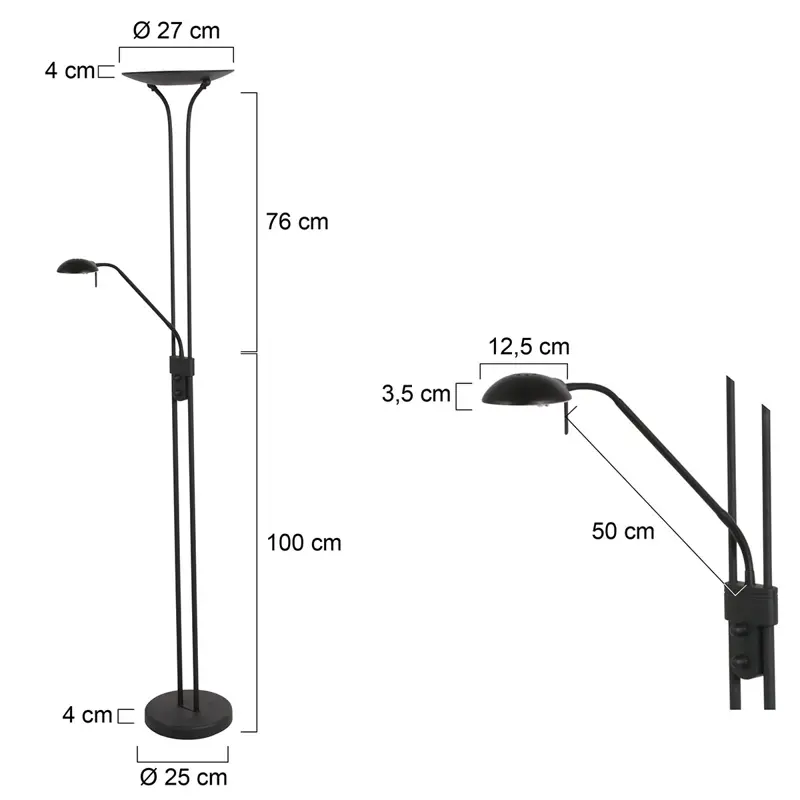 Foto 7 Vloerlamp Biron 7500ZW Zwart Biron 7500ZW