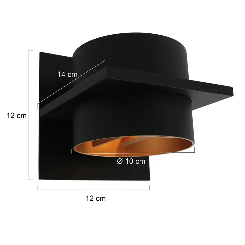 Foto 5 Wandlamp Muro 3366ZW Zwart Muro 3366ZW
