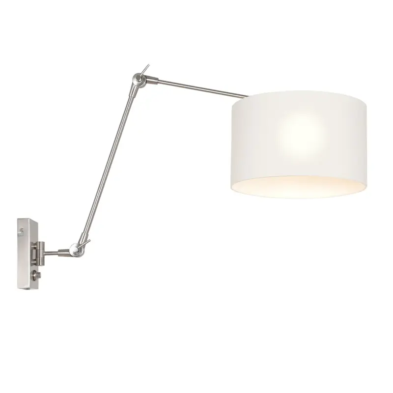 Foto 1 Wandlamp Prestige Chic 7396ST+K73962S Staal-Wit Chintz Prestige Chic 8106ST