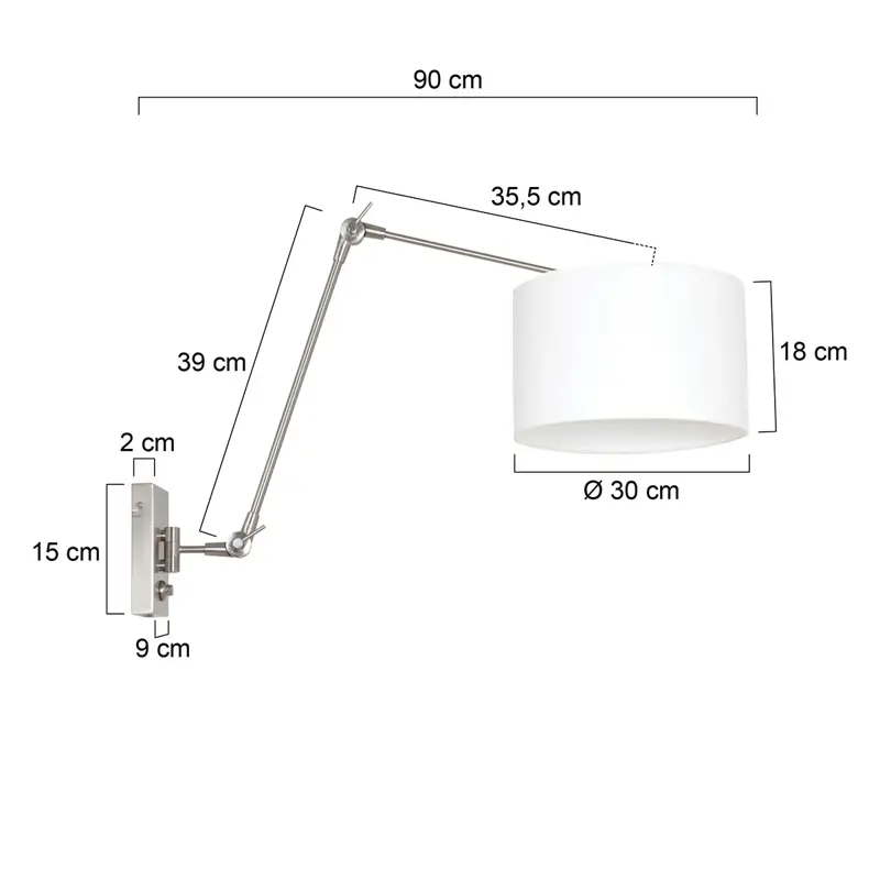 Foto 5 Wandlamp Prestige Chic 7396ST+K7396QS Staal-Wit Linnen Prestige Chic 8108ST