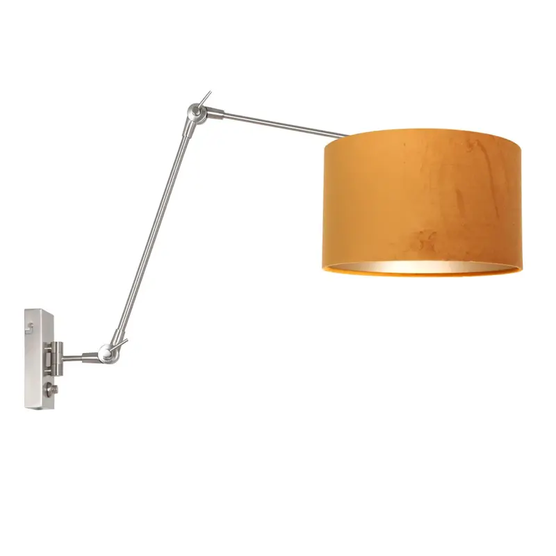 Foto 1 Wandlamp Prestige Chic 7396ST+K7396KS Staal-Fluweel Goud Prestige Chic 8111ST