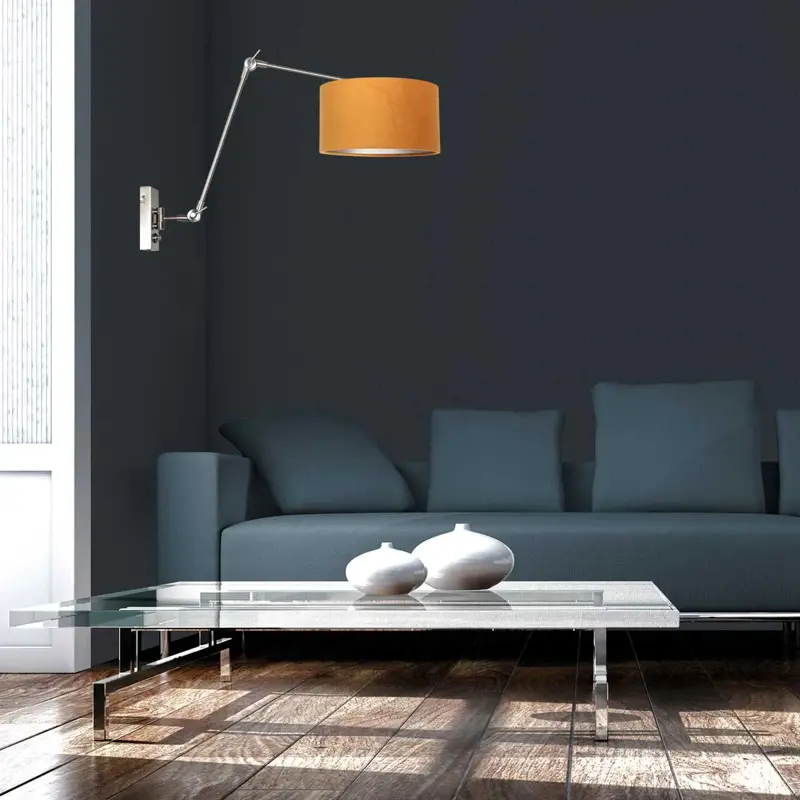 Foto 2 Wandlamp Prestige Chic 7396ST+K7396KS Staal-Fluweel Goud Prestige Chic 8111ST
