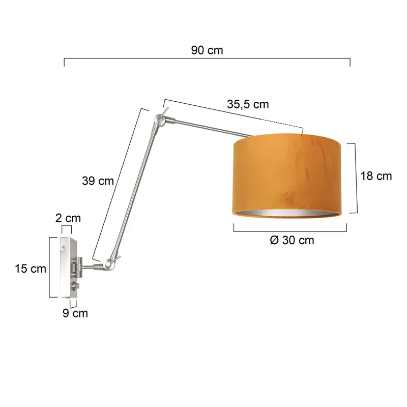 Foto 6 Wandlamp Prestige Chic 7396ST+K7396KS Staal-Fluweel Goud Prestige Chic 8111ST