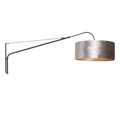 Foto van Wandlamp Elegant Classy 2574ZW+K1066GS Zwart-Fluweel Zilver Elegant Classy 8134ZW