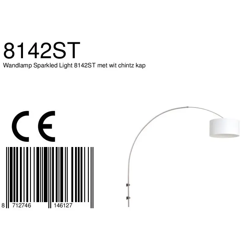 Foto 6 Wandlamp Sparkled Light 1481ST+K10682S Staal-Wit Chintz Sparkled Light 8142ST