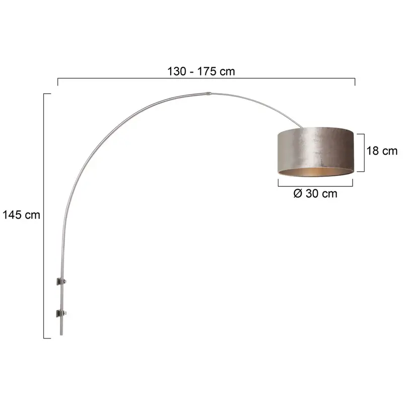 Foto 5 Wandlamp Sparkled Light 1481ST+K1068GS Staal-Fluweel Zilver Sparkled Light 8146ST