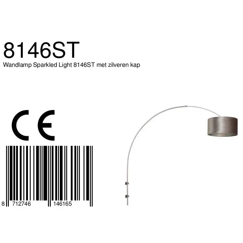 Foto 6 Wandlamp Sparkled Light 1481ST+K1068GS Staal-Fluweel Zilver Sparkled Light 8146ST