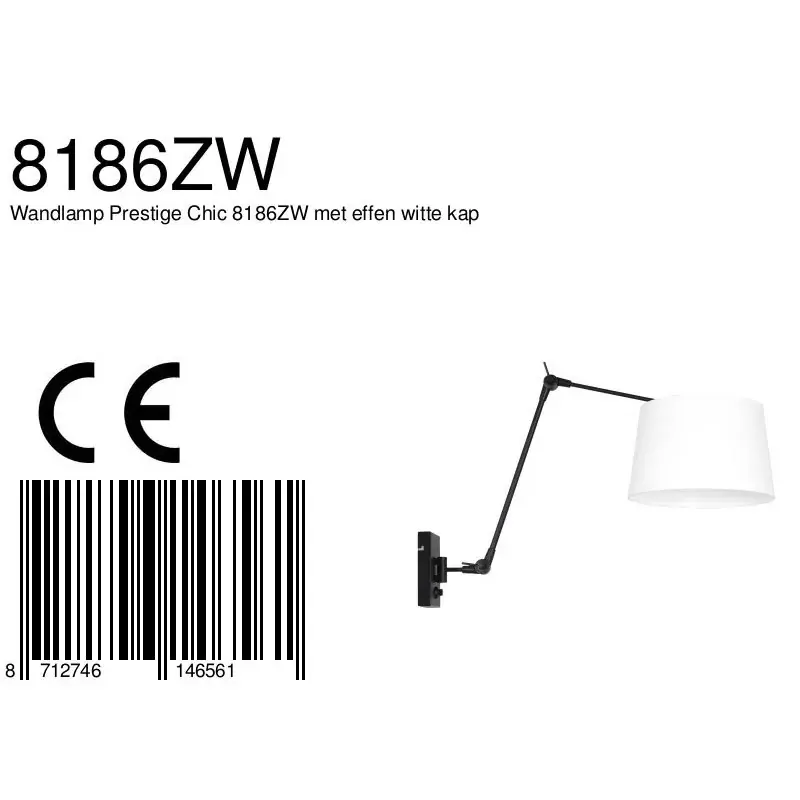 Foto 6 Wandlamp Prestige Chic 7396ZW+K10072S Zwart-Wit Chintz Prestige Chic 8186ZW