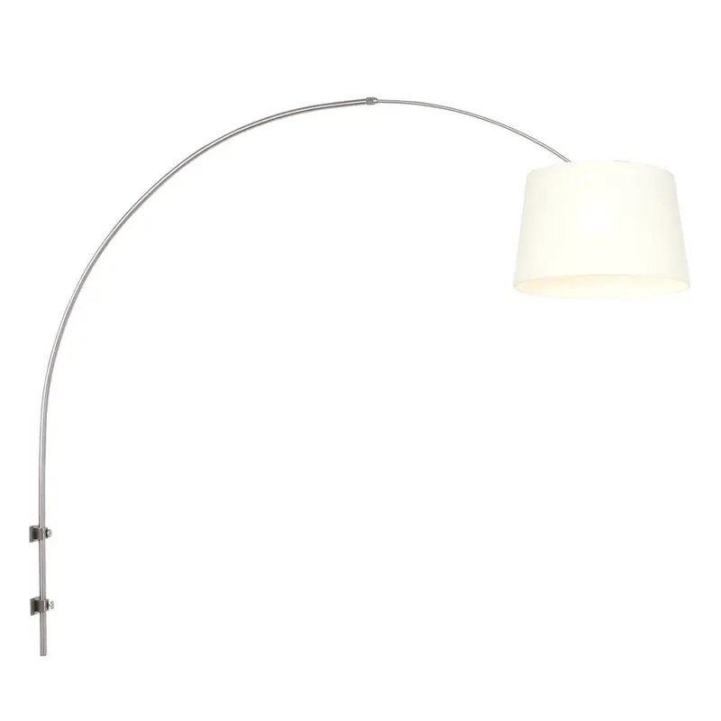 Foto 1 Wandlamp Sparkled Light 1481ST+K1001QS Staal-Wit Linnen Sparkled Light 8198ST