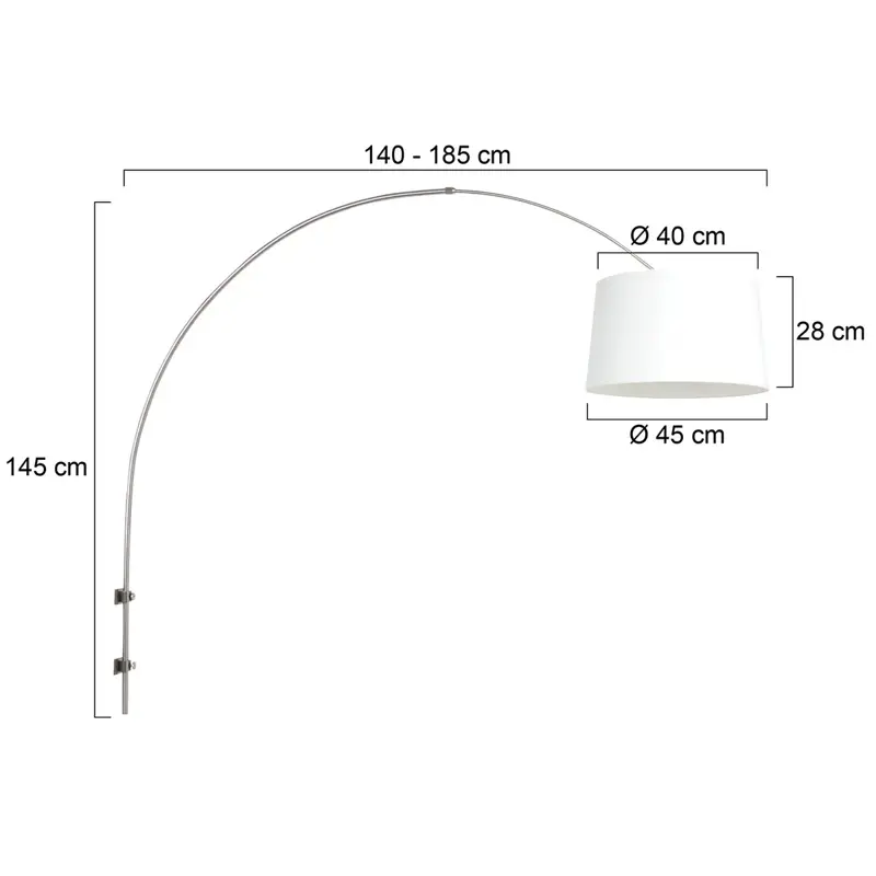 Foto 5 Wandlamp Sparkled Light 1481ST+K1001QS Staal-Wit Linnen Sparkled Light 8198ST