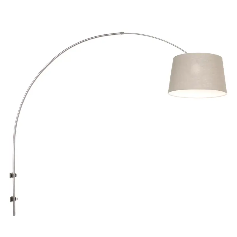 Foto 1 Wandlamp Sparkled Light 1481ST+K1001RS Staal-Grijs Linnen Sparkled Light 8199ST