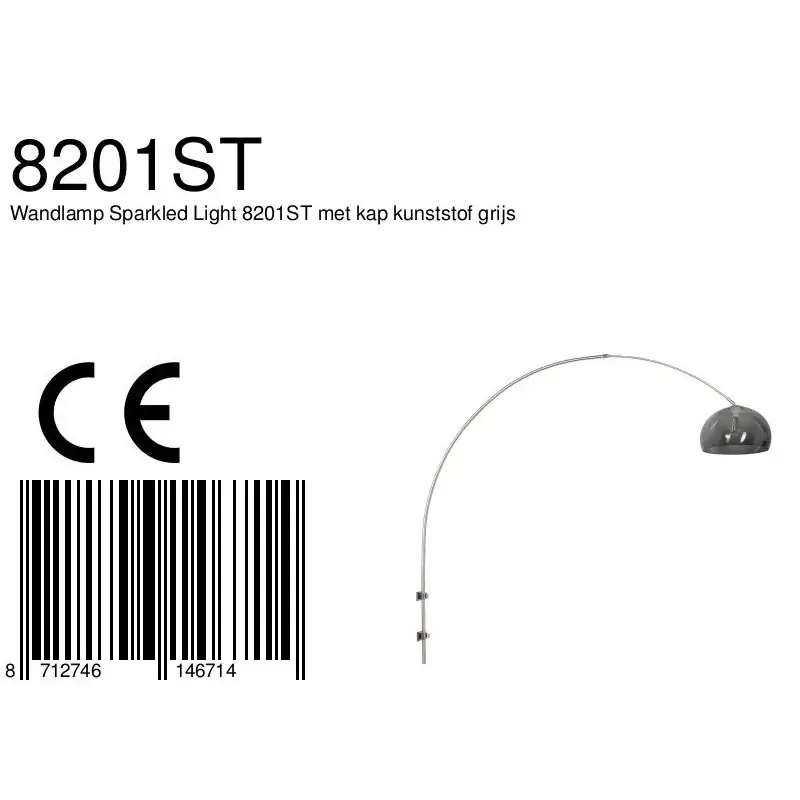 Foto 6 Wandlamp Sparkled Light 1481ST+K11130S Staal-Grijs Kunststof Sparkled Light 8201ST
