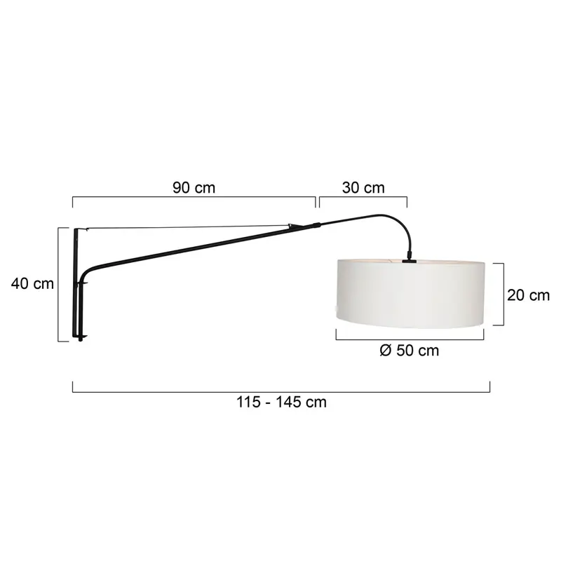 Foto 6 Wandlamp Elegant Classy 2574ZW+K1066QS Zwart-Wit Linnen Elegant Classy 9323ZW