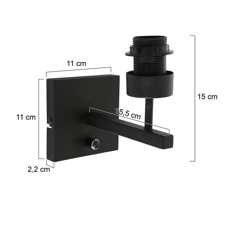 Foto 5 Wandlamp Stang 3085ZW Zwart Stang 3085ZW
