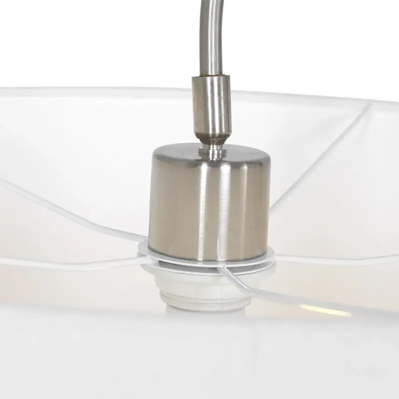 Foto 2 Wandlamp Elegant Classy 2574ST+K1066QS Staal-Wit Linnen Elegant Classy 9328ST
