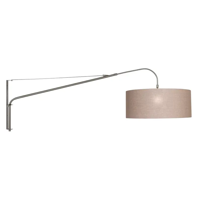 Foto 1 Wandlamp Elegant Classy 2574ST+K1066RS Staal-Grijs Linnen Elegant Classy 9329ST