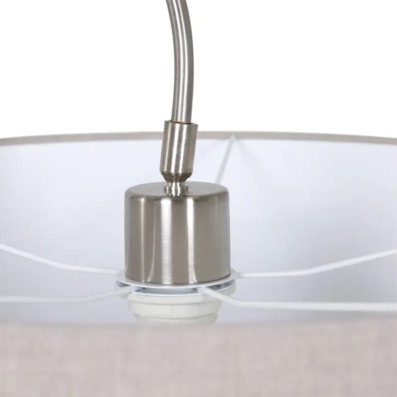 Foto 2 Wandlamp Elegant Classy 2574ST+K1066RS Staal-Grijs Linnen Elegant Classy 9329ST