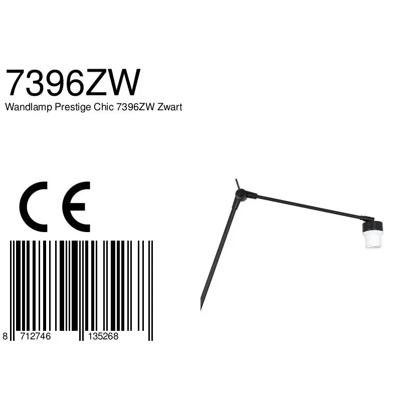 Foto 6 Wandlamp Prestige Chic 7396ZW Zwart Prestige Chic 7396ZW