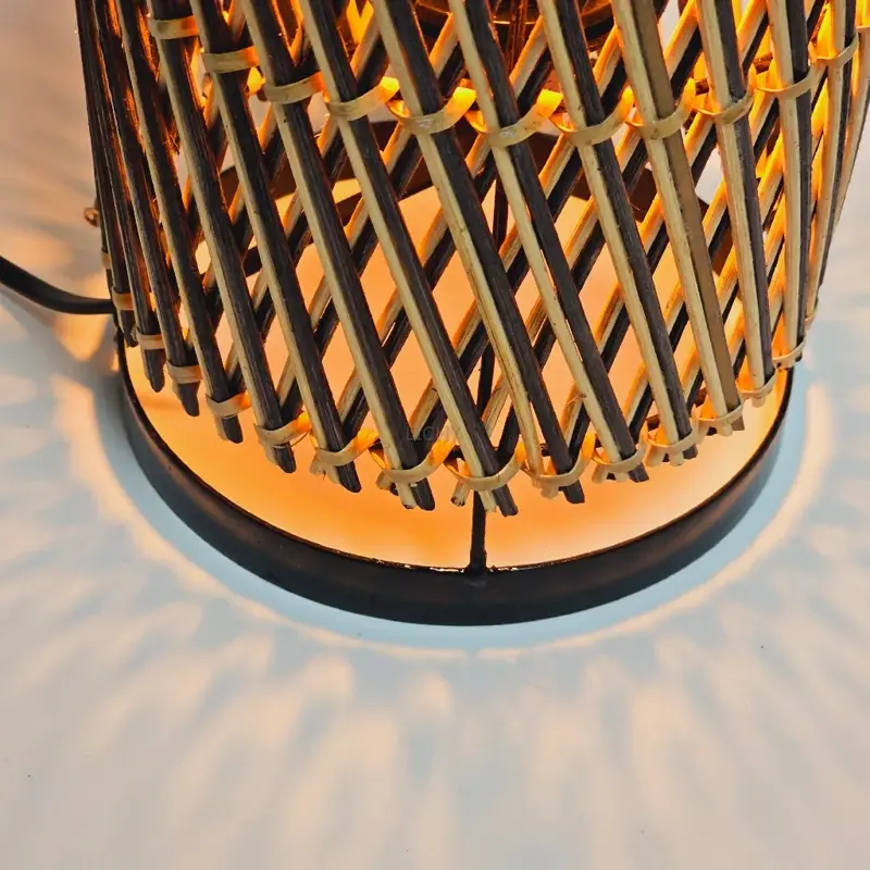 Foto 7 Tafellamp riet Stripes Cilinder 41cm 511901