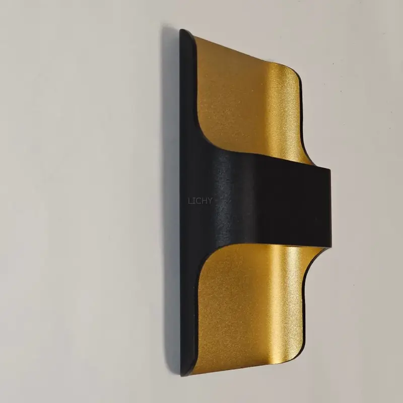 Foto 2 Wandlamp zwart messing up down Dallas IP54 LED 2x8W 2700K 1440lm dimbaar