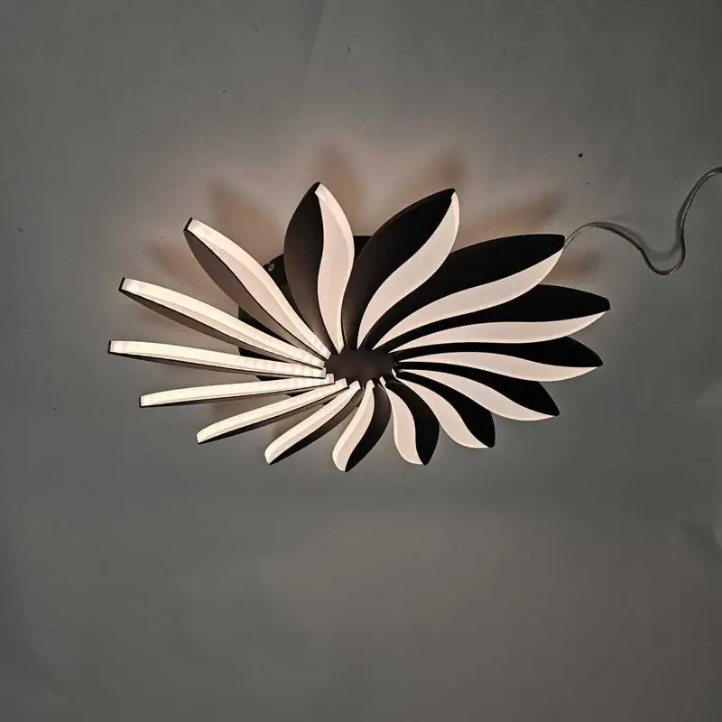 Foto 1 Plafondlamp Edelweiss zwart 48cm dimbaar afstandbediening