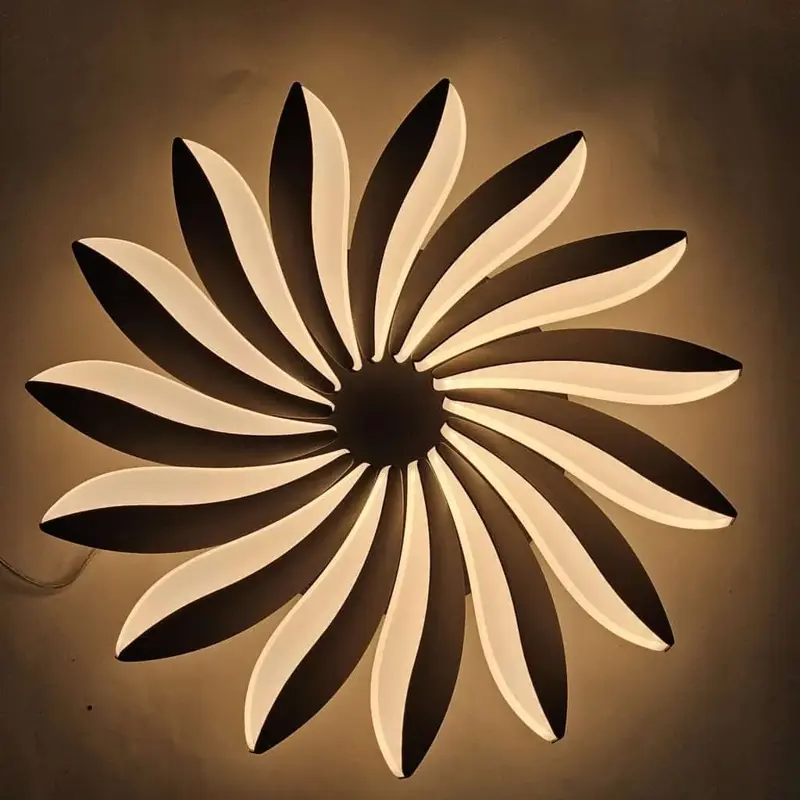 Foto 2 Plafondlamp Edelweiss zwart 48cm dimbaar afstandbediening