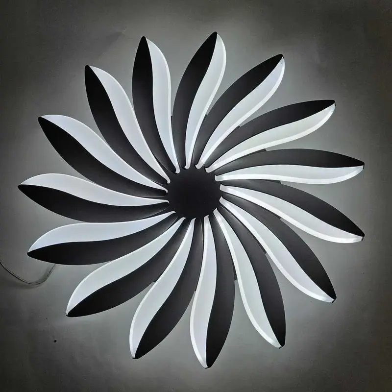 Foto 6 Plafondlamp Edelweiss zwart 48cm dimbaar afstandbediening