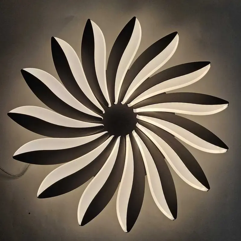 Foto 7 Plafondlamp Edelweiss zwart 48cm dimbaar afstandbediening