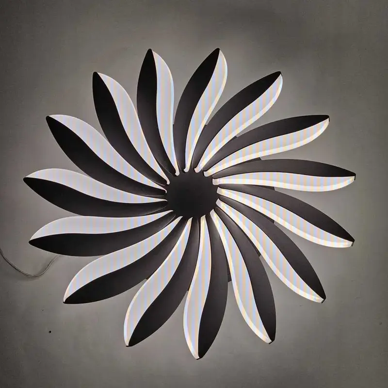 Foto 8 Plafondlamp Edelweiss zwart 48cm dimbaar afstandbediening