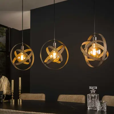 Foto van Landelijke Hanglamp Cosmos 3 lichts