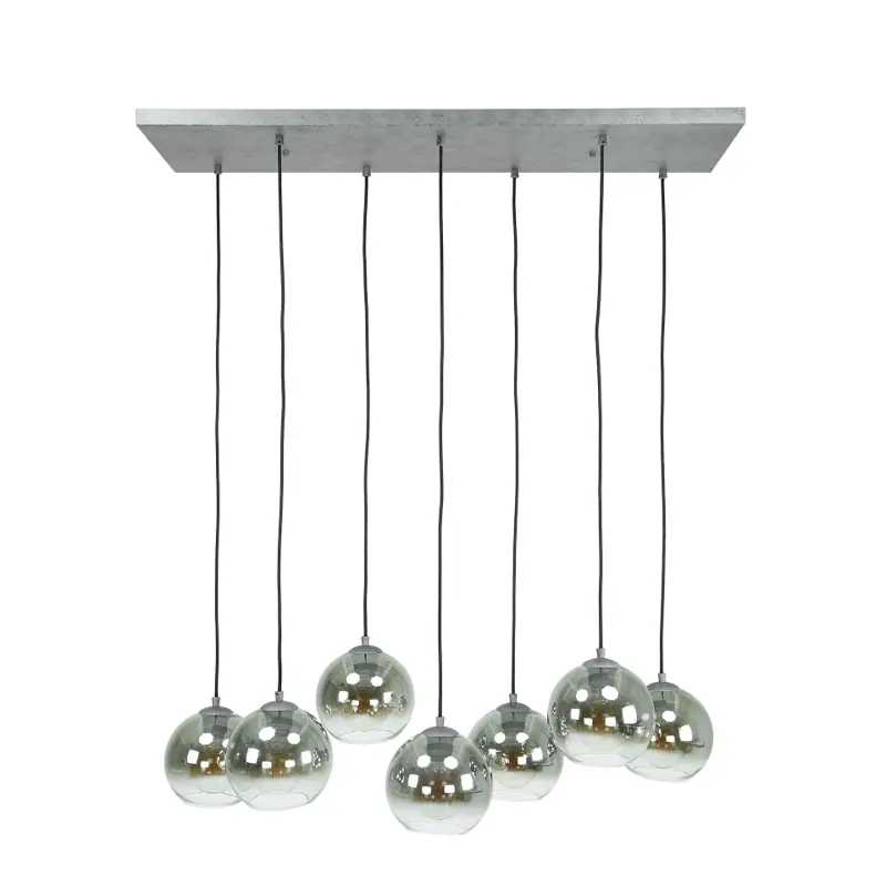 Foto 3 Hanglamp Bubble Shade 7 lichts Zilver Smoke