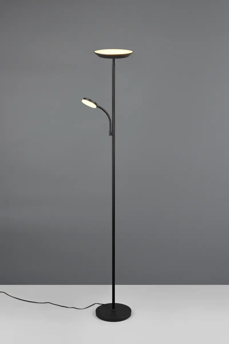 Foto 4 Budget Topper Vloerlamp Specter met leesarm zwart