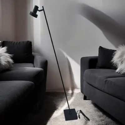 Foto van vloerlamp Lunata zwart 129cm kantelbaar S 9091 z