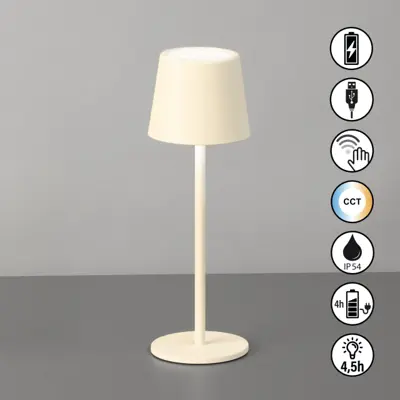 Foto van Oplaadbaar lampje Roxi Zand Beige