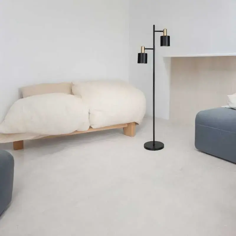 Foto 2 Vloerlamp Trofeo 2 lichts zwart goud S 5002 BG