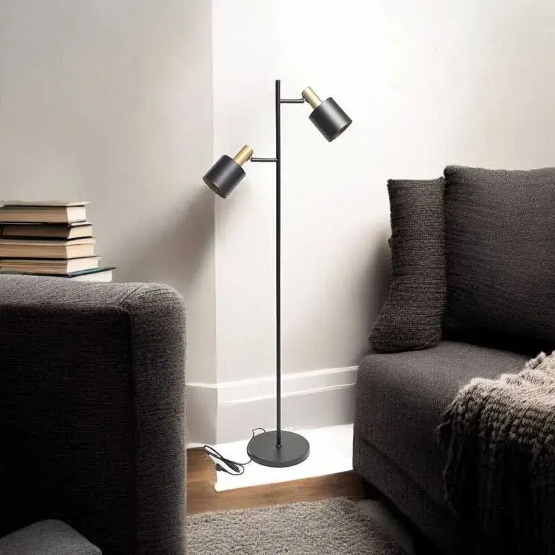 Foto 13 Vloerlamp Trofeo 2 lichts zwart goud S 5002 BG