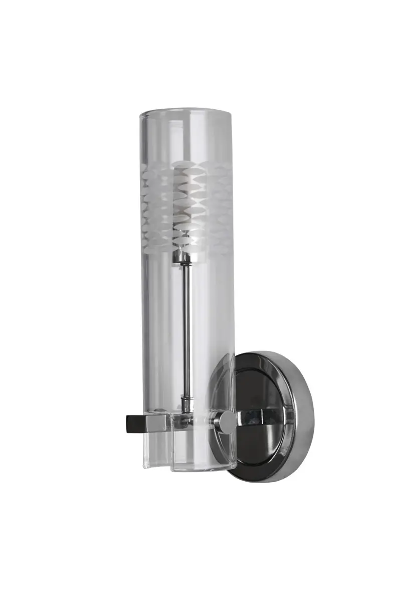 Foto 2 Scope Bathroom Wall Light- Chrome Metal & Clear Etched Glass