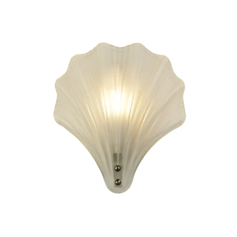 Foto 1 Shell 1Lt Wall Light, Satin Silver Metal &Frosted Glass IP44