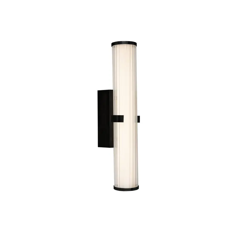 Foto 1 Clamp Wall Light - Black Metal, Ribbed Clear & Opal Diffuser