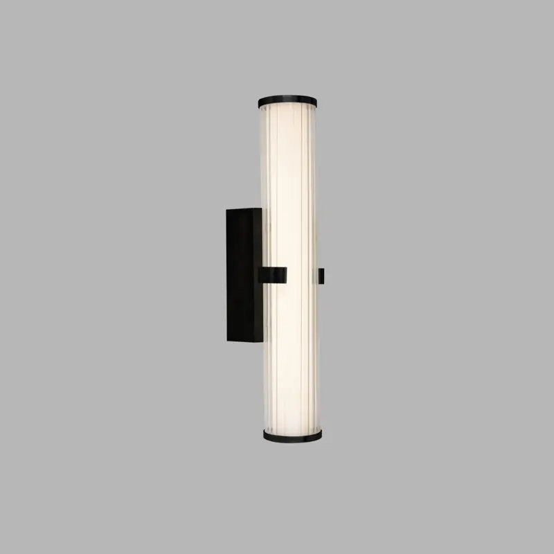 Foto 2 Clamp Wall Light - Black Metal, Ribbed Clear & Opal Diffuser