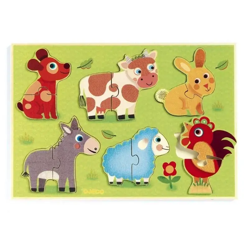 Foto 1 Djeco houten puzzel Coucou cow